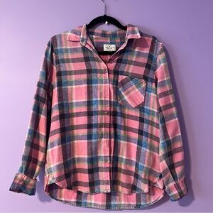 American Eagle Women’s Striped Colorful Button Down Shirt